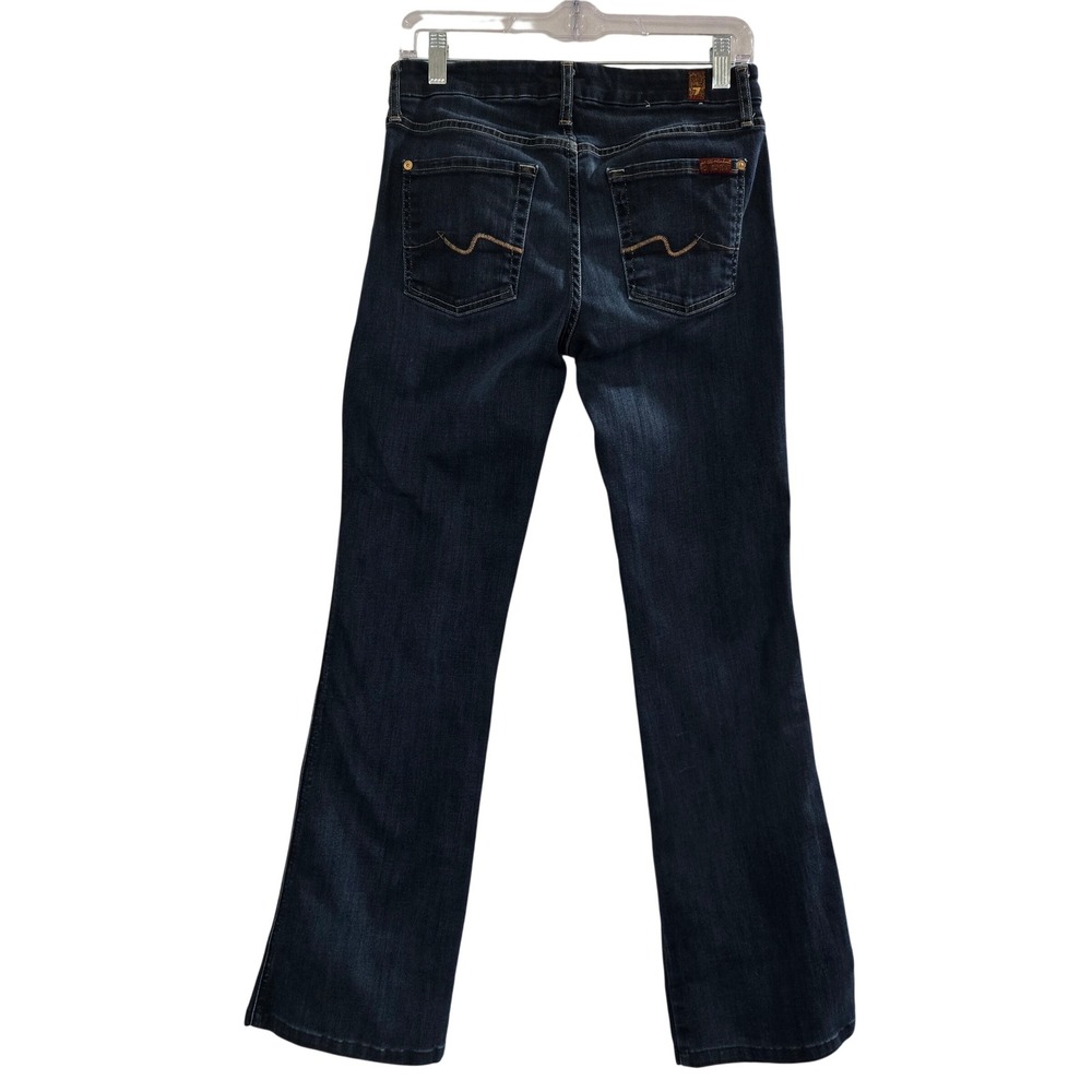 7 For All Mankind Size 28 Bootcut Jeans Dark Wash Indigo Stretch Denim #1427 - Picture 3 of 10